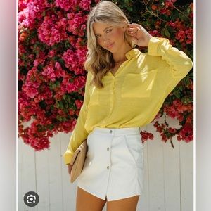 Soft faux leather Ivory skort